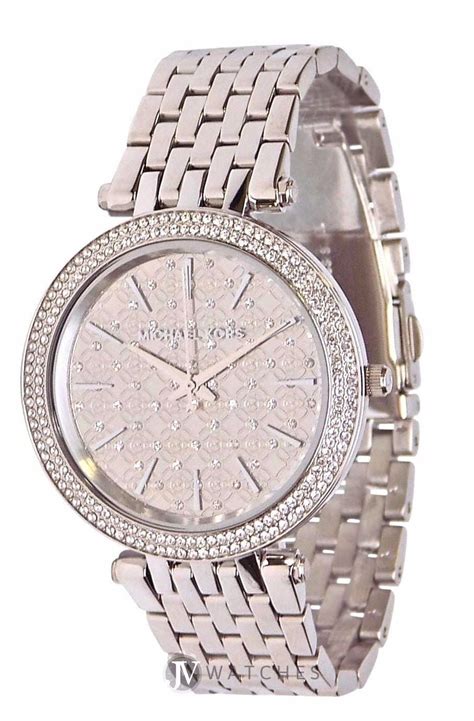 mk silver watch women's